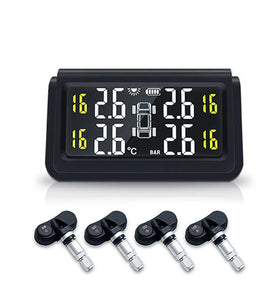 Wireless TPMS Tire Pressure Monitor Car Tire Pressure Monitoring System Solar Charging Car Tire Pressure Sensor Real-Time Monitoring