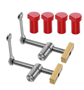 19mm/20mm 2PCS Woodworking Desktop Clip with 4 PCS Dog Holes Stop Fast Fixed Dog Hole Clip Clamp Brass Stainless Steel Fixture Vise Benches Joinery Carpenter Tool