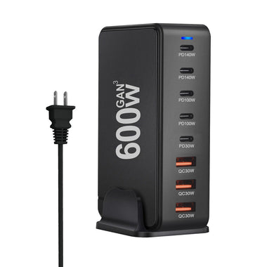 [GaN Tech]Bakeey YMX-600W 600W 8-Port USB PD Charger 5USB-C+3USB-A QC PD3.1 Fast Charging Desktop Charging Station EU Plug US Plug for iPhone 16 16 Pro 15 14 13 Pro Max for Xiaomi 15pro for Samsung Galaxy Z Flip6