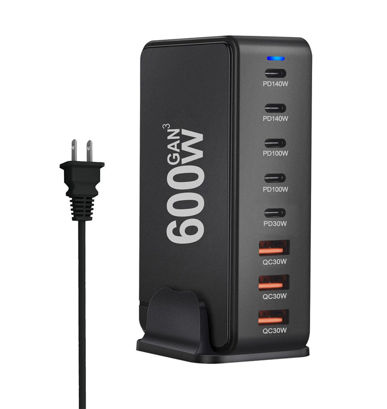 [GaN Tech]Bakeey YMX-600W 600W 8-Port USB PD Charger 5USB-C+3USB-A QC PD3.1 Fast Charging Desktop Charging Station EU Plug US Plug for iPhone 16 16 Pro 15 14 13 Pro Max for Xiaomi 15pro for Samsung Galaxy Z Flip6