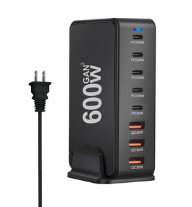[GaN Tech]Bakeey YMX-600W 600W 8-Port USB PD Charger 5USB-C+3USB-A QC PD3.1 Fast Charging Desktop Charging Station EU Plug US Plug for iPhone 16 16 Pro 15 14 13 Pro Max for Xiaomi 15pro for Samsung Galaxy Z Flip6