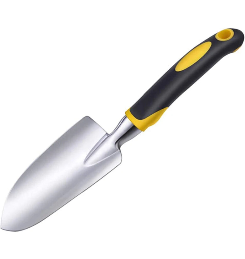 Garden Trowel Hand Shovel with Soft Rubberized Non-Slip Ergonomic Handle for Planting Transplanting, Weeding, Moving and Smoothing Soil-Gardening Gift (Shovel)