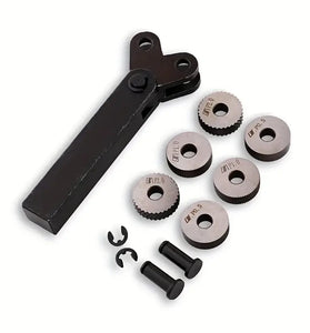7pcs Steel Dual Wheel Knurling Tool Set with Diagonal Linear Knurl Wheel 0.5/1/2mm Pitch