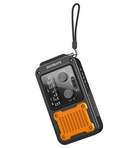 Docreate ER-64P Emergency Hand Crank Radio Portable Solar-Powered 2000mAh Battery Flashlight NOAA Weather Alerts USB Output Charger