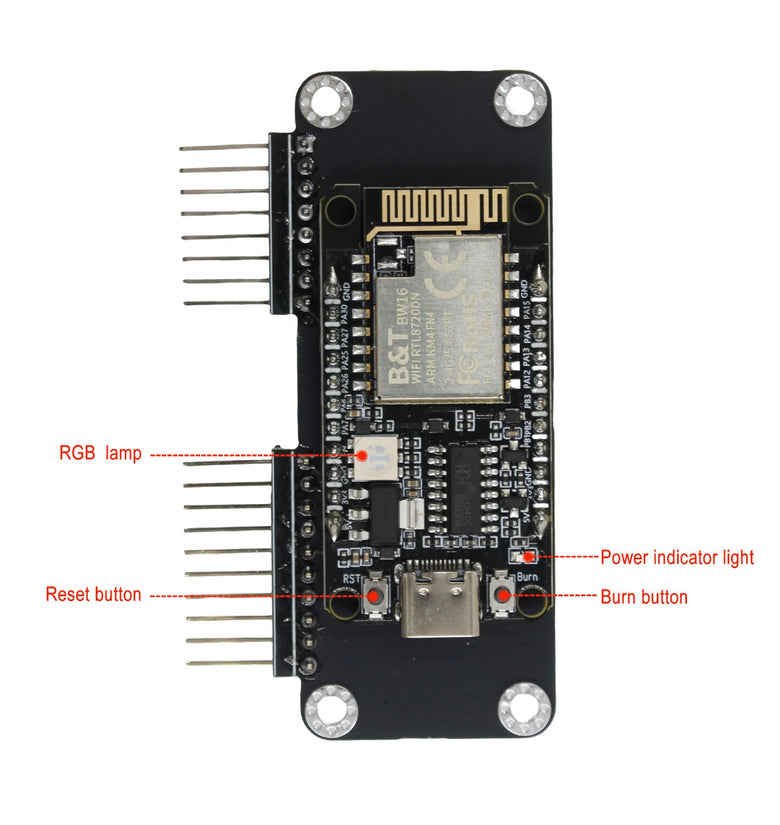 Flipper Zero BW16 5G WiFi Deauther Module Dual Band 2.4GHz/5GHz Pre-Flashed Firmware GPIO Expansion Board IoT Development Board ESP32 CC1101 NRF24