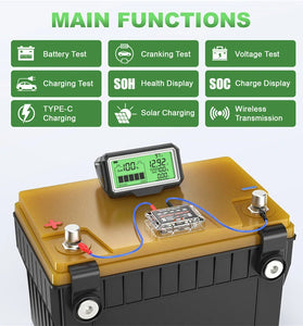 ANCEL BM200 PRO 12V LED Car Battery Tester Monitor Head-Up Display Waterproof SOH SOC Charging Battery Capacity Analyzer Tools