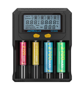 Astrolux VC04S Type-C Input Quick Smart Battery Charger LCD Display Intellegent Flashlight Charger 4 Slots For Li-ion LiF4PO4 Ni-MH 18650 21700 26650 AA AAA Batteries Cell