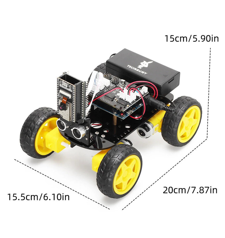 Tscinbuny 4WD Smart Robot Kit with ESP32 Camera WiFi Control for Arduinos Programming Car Kit