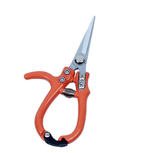 2PCS High Carbon Steel Pruning Shears Set 168mm 154mm Extra Sharp Garden Hand Pruners Ergonomic Handles Spring-loaded Mechanism Secure Lock Orange