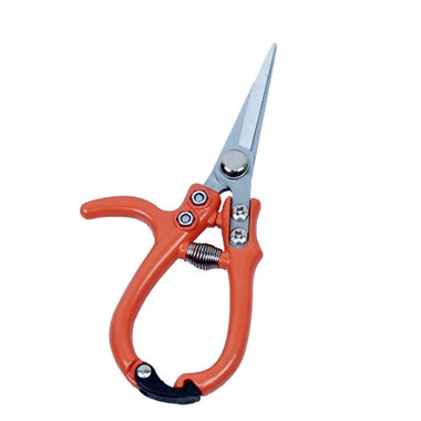 2PCS High Carbon Steel Pruning Shears Set 168mm 154mm Extra Sharp Garden Hand Pruners Ergonomic Handles Spring-loaded Mechanism Secure Lock Orange
