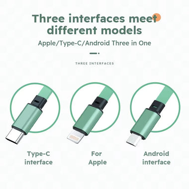 3A 3-in-1 USB-A to iP/Micro/Type-C Retractable USB Cable Fast Charging Copper Core Line 1M Long for iPhone 16 Pro 15 14 13 Pro Max for Samsung Galaxy Z Flip6 for Xiaomi MIX Fold4 for Huawei Mate XT