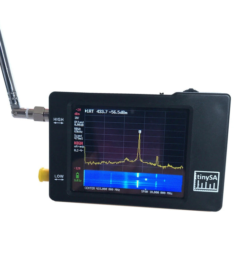 TinySA Handheld Spectrum Analyzer 2.8 Inch Touchscreen 100kHz to 960MHz Frequency Range RF Signal Generator Portable USB Powered