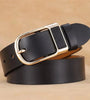 110-130cm Men's Casual Belt with Alloy Buckle 3.3cm Wide Simple Convenient Business Casual Pin Buckle Leather Belt