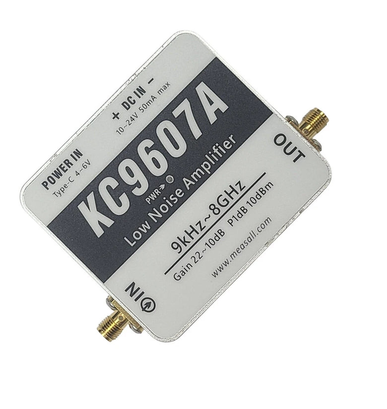 KC9607A Ultra-Low Frequency Wideband Low-Noise Amplifier Module 1kHz-8GHz 20dB Gain Near-Field Probe/Antenna Dedicated LNA