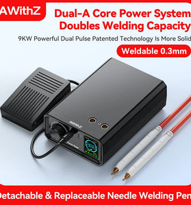 AWithZ UK1 Portable Spot Welder Lithium Battery 0.3mm Nickel Welding Digital Display Compact Design Type-C Charging Automatic Manual Mode