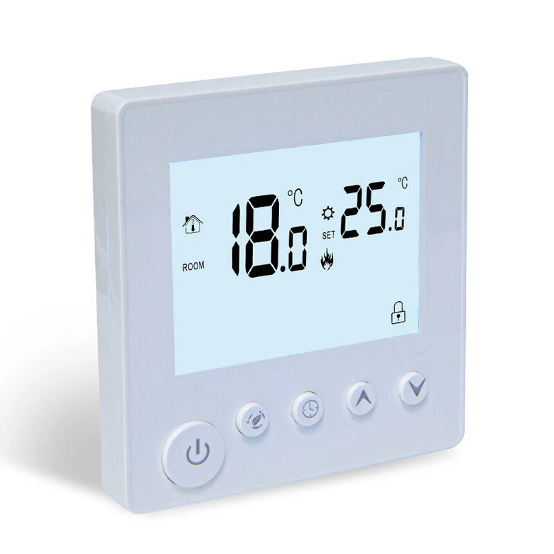 KC01 Water Electric Floor Heating Wall-mounted Thermostat AC90V-240V High Power 3A 16A 25A Temperature Controller Digital LCD Display for Indoors House Room