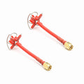 2x Realacc 5.8Ghz 5dbi 50w RHCP 4 Leaf FPV Antenna SMA/RP-SMA Red for RC Drone