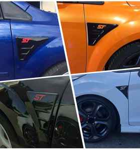FOR FORD FOCUS MK2 MK3 FIESTA ST Style ZETEC WING VENTS ABS - BLUE LOGO UK