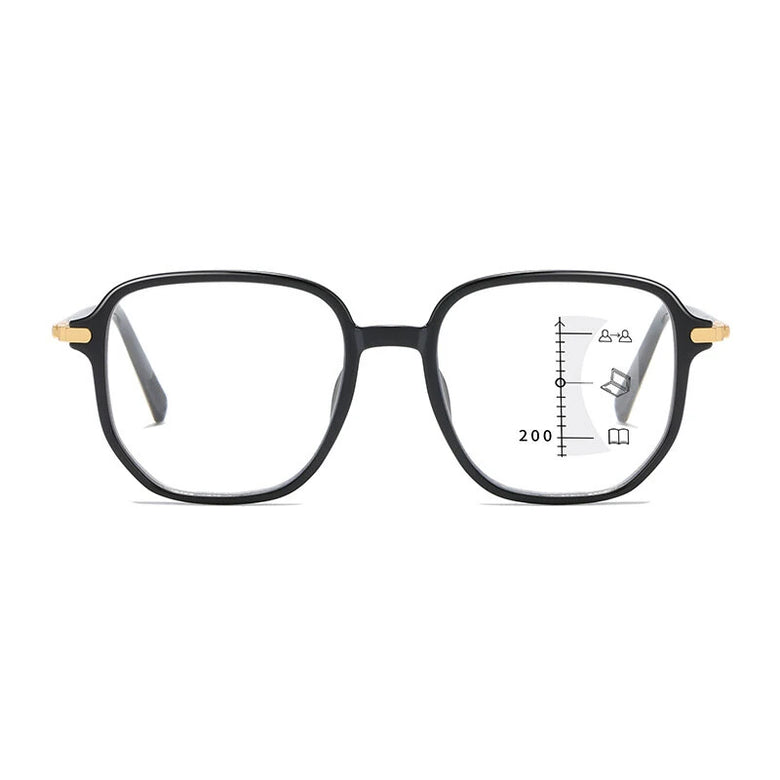 Stylish Progressive Multifocal Reading Glasses Anti-Blue Light Computer Eyewear Fashion Frame Readers for Near Far Vision