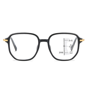 Stylish Progressive Multifocal Reading Glasses Anti-Blue Light Computer Eyewear Fashion Frame Readers for Near Far Vision