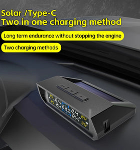Solar Tire Pressure Monitoring System In-Car Ambient Temperature Detection Four Tire Pressure