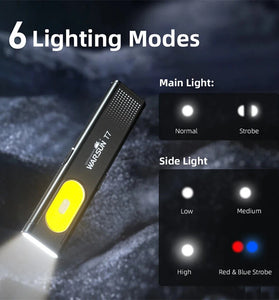 WARSUN T7 470 Lumen Portable Outdoor Rechargeable LED Flashlight Waterproof IP44 Magnetic Grip Multi-Function Work Light