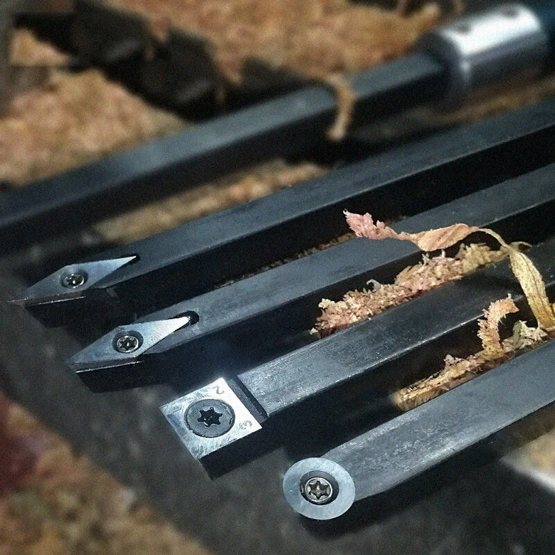 GANWEI Carbide Wood Lathe Truning Tools Wood Chisel Diamond Shape Round and Square Turning Tool Grip Handle