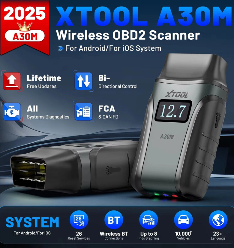 XTOOL Anyscan A30M OBD2 Scanner Diagnostic Tools bluetooth Enhanced With Andriods/IOS 26+ Reset Service Car Code Reader CANFD Protocol Lifetime Free Update