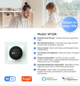 WT20R Tuya WiFi Smart Knob Thermostat Electric Heating Water Gas Boiler Temperature Controller Works With Alexa Google Home
