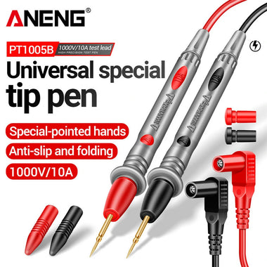 2Pcs ANENG PT1005B 10A 1000V Digital Multimeter Probe Universal Test Lead Needle Pin Wire Pen Cable Kit Current Voltmeter Tester Wire