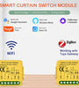 Tuya Wifi/Zigbee Smart Curtain Module Alexa Google Home Assistant Compatible with Remote App Control Timer Schedule Sharing Function Ideal for Smart Home Automation