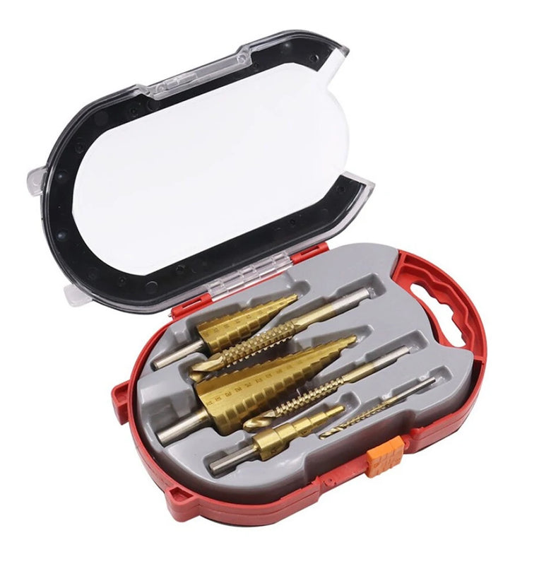 6Pcs Step Drill Bit Saw Drill Bit Set Titanium Milling Cutter 4-12 4-20 4-32mm 3 6 8mm For Woodworking Metal Core Hole Opener