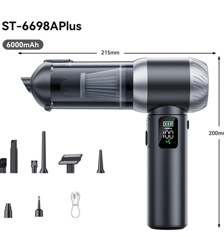 SUITU Wireless Portable Handheld Vacuum Cleaner Suction and Blowing 2-in-1 ST-6698APlus 100W Motor 80000RPM Suction Power Type-C Charge
