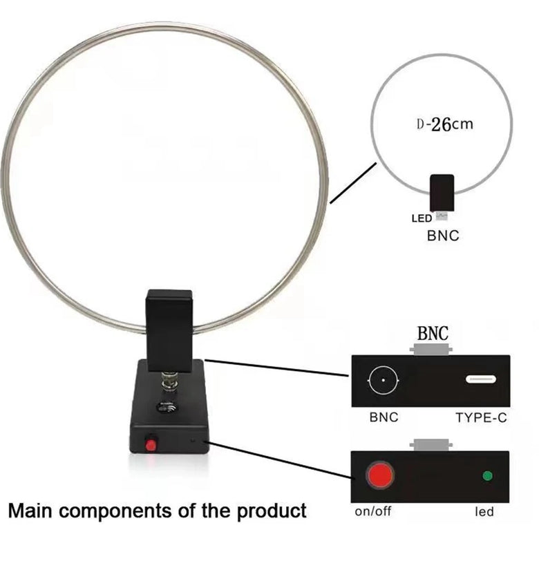 GA800 Radio Shortwave Antenna Small Active Loop Shortwave Antenna 10KHz-159MHz HF
