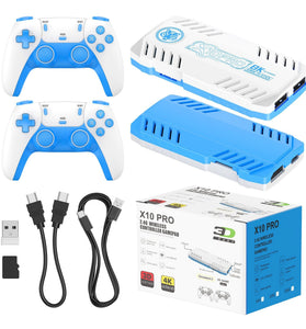 [128G] X10 Pro 10000+ Games TV Game Console 4K UHD Support HD Output 51 Emulators Plug and Play Retro TV Game Stick with 2 Wireless Controllers