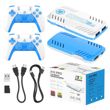 [128G] X10 Pro 10000+ Games TV Game Console 4K UHD Support HD Output 51 Emulators Plug and Play Retro TV Game Stick with 2 Wireless Controllers