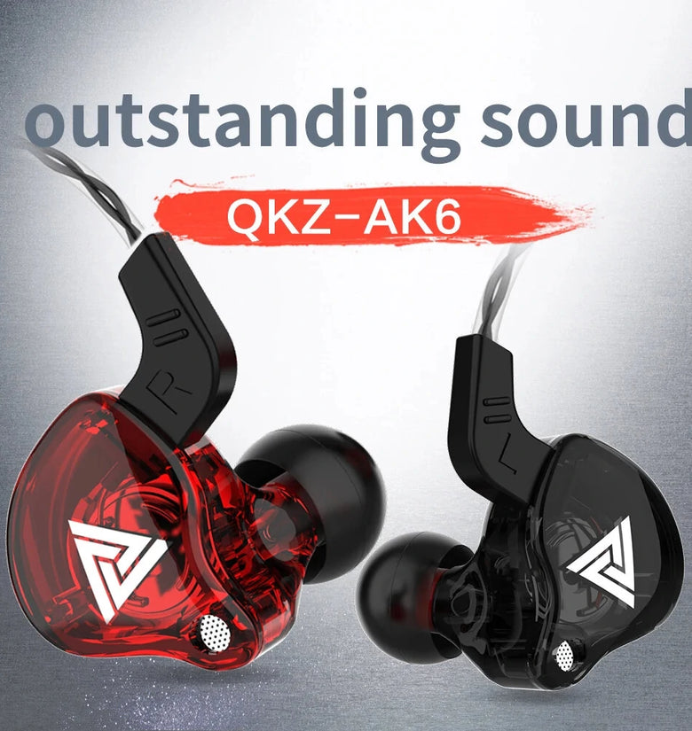 QKZ AK6 3.5mm Wired Earphone Panoramic Stereo Strong Bass Heaset Hi-Res Audio In-ear Headphone