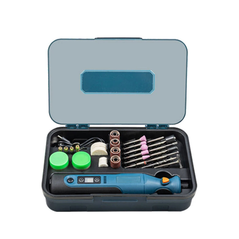 66pcs Electric Cordless Rotary Tool Kit 7.4V Rechargeable 50W 25000RPM Precision Grinding Polishing Cutting Wood Carving Metal