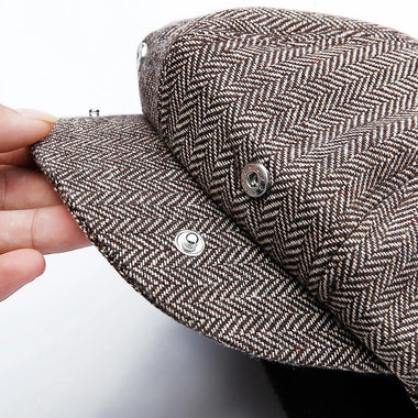 Collrown Classic Vintage Octagonal Cap Men Hat Newsboy Cap Women Casual Beret Hat Flat Peaked Caps for Autumn Winter