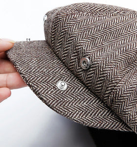 Collrown Classic Vintage Octagonal Cap Men Hat Newsboy Cap Women Casual Beret Hat Flat Peaked Caps for Autumn Winter