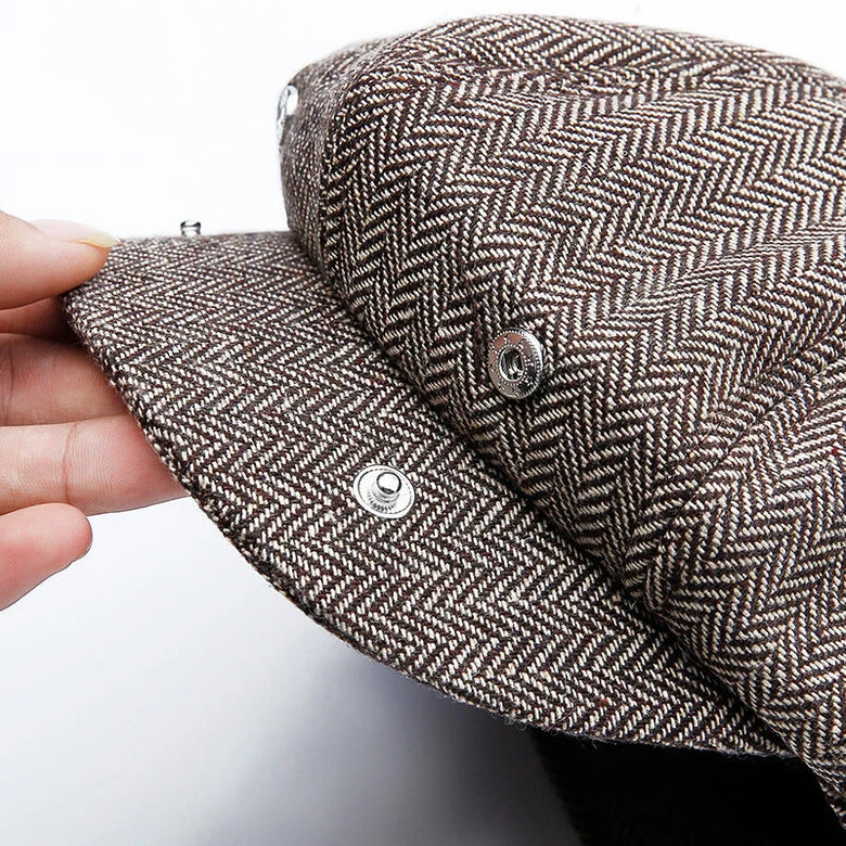 Collrown Classic Vintage Octagonal Cap Men Hat Newsboy Cap Women Casual Beret Hat Flat Peaked Caps for Autumn Winter