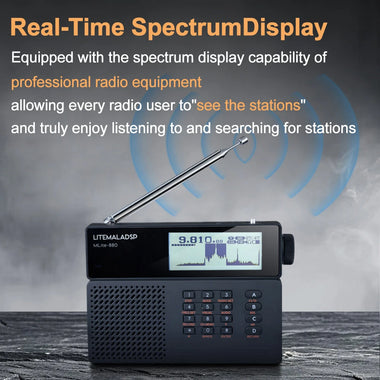 LITEMALADSP MLite-880 SDR Digital Defined Full Band Radio 0.05kHz-15kHz support FM Longwave Medium Wave Shortwave Aviation Band