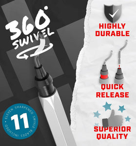 Deburring Tool with 10 BS1010/BS1018 Steel Swivel Blades Works on Metal Resin PVC Pipes Copper Plastic and 3D Printed Edges Plumbing & 3D Printing Burr Removal Reamer Tool