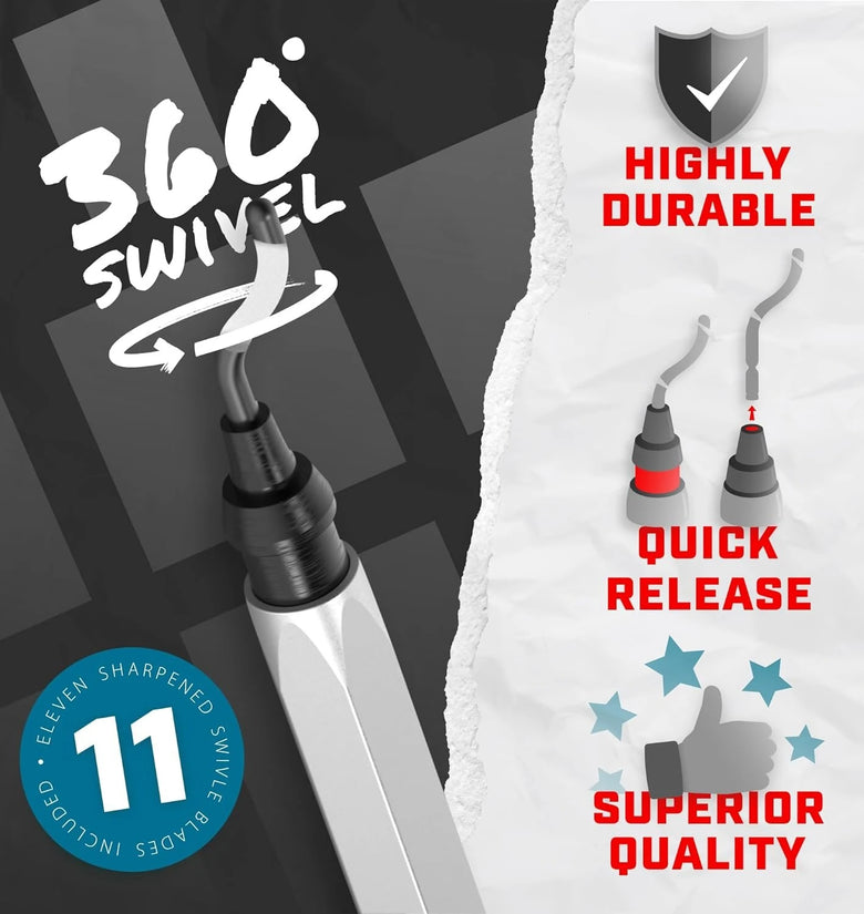 Deburring Tool with 10 BS1010/BS1018 Steel Swivel Blades Works on Metal Resin PVC Pipes Copper Plastic and 3D Printed Edges Plumbing & 3D Printing Burr Removal Reamer Tool