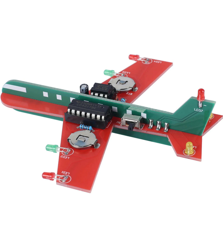 DIY Electronic Kit Airplane Flashing LED Simulate Aircraft Soldering Project Practice For STEM Student Learning