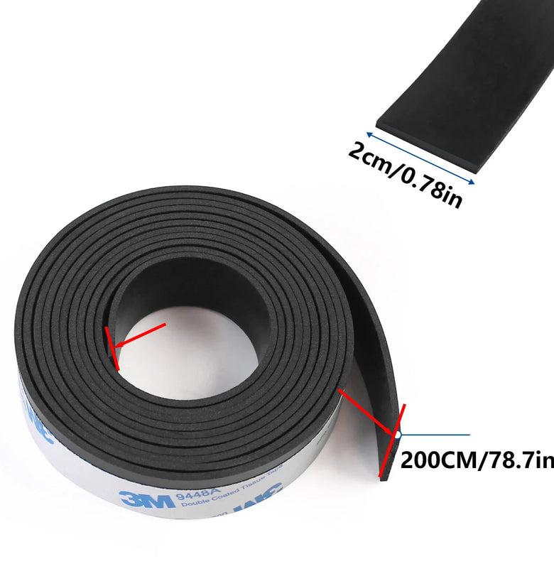Track Saw Guide Rail Guard Strip 200CM Adhesive Rubber Strip Anti-Crack Replacement Tape Woodworking Accessory for Precise Cutting