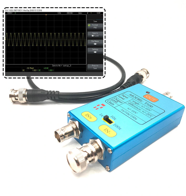 10M Bandwidth Oscilloscope Differential Probe Signal Amplifier For Weak Electrical Signal Measurement With Metal Shell
