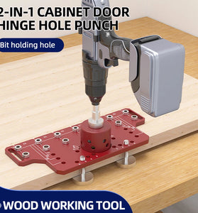 ENJOYWOOD Shelf Pin Jig Hinge Jig 2 in 1 Self-contained Clamping Function All Metal Shelf Pin Drilling Jig with 7 Drill Bits Shelf Jig and Cabinet Hardware Jig Tool Drill Guide