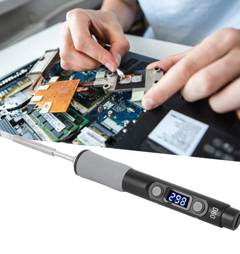 SQ-D60 60W Digital Soldering Iron Station DC12-24V Type-C Interface 100-400 Adjustable Temperature