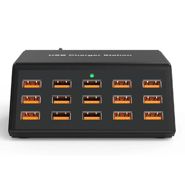 100W 15-Port USB Charger 15xUSB-A Fast Charging Desktop Charging Station EU Plug US Plug for Huawei Pura 70 Ultra for Xiaomi Civi 4Pro for Samsung Galaxy Z Fold6 for iPhone 15 14 13 12 Pro